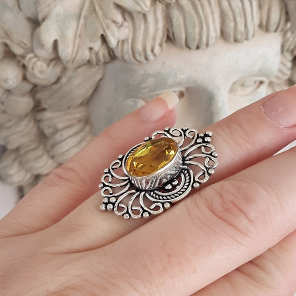 New Handmade Citrine 925 Silver Ring. - Picture 2 of 5